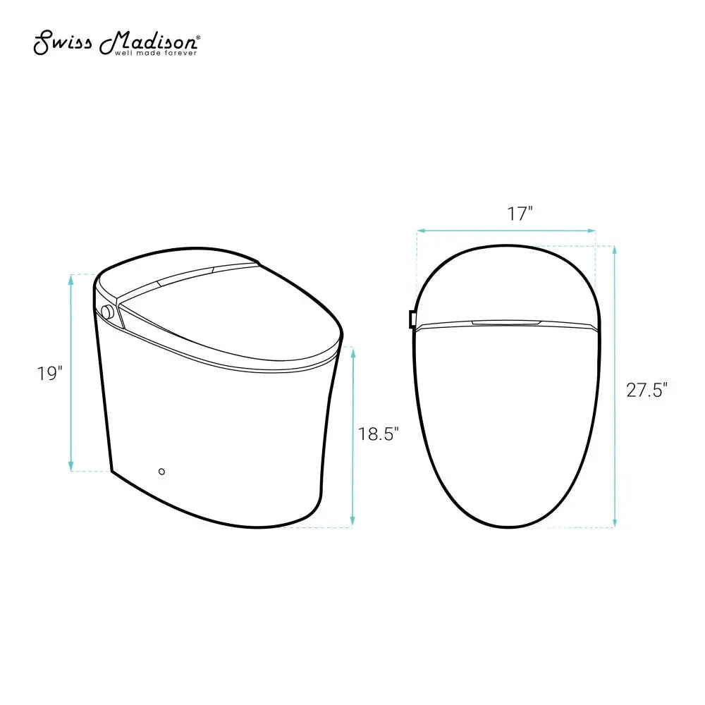 SWISS MADISON  - Viro Smart Tankless Elongated Toilet and Bidet, Touchless Vortex Dual-Flush 1.1/1.6 gpf - Premium Bidet : Smart Toilets & Bathroom Amenities