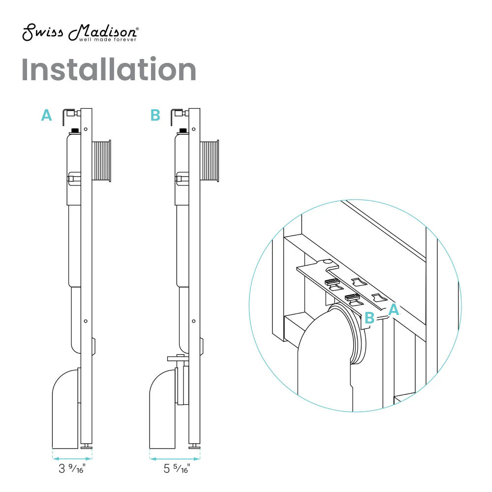 Swiss Madison - Fantome M 2x4 Concealed In-Wall Toilet Tank Carrier System (SM-WC424)