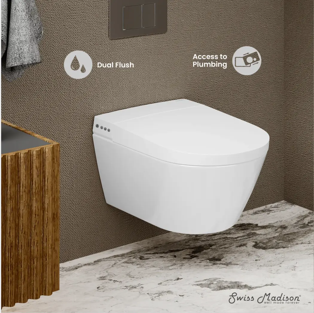 SWISS MADISON - Hugo Smart Wall-Hung Bidet Toilet - -  - Premium Bidet : Smart Toilets & Bathroom Amenities
