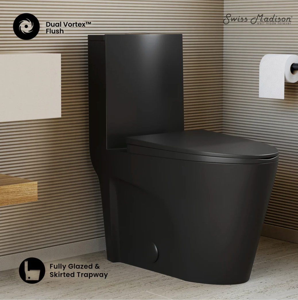 SWISS MADISON - St. Tropez One-Piece Toilet Vortex Dual-Flush - - - Premium Bidet : Smart Toilets & Bathroom Amenities
