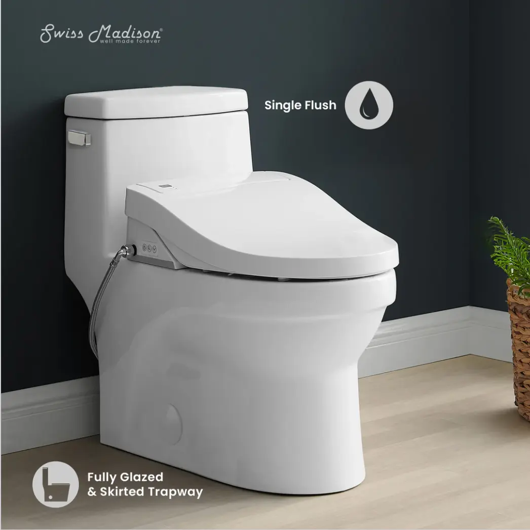 SWISS MADISON - Virage One-Piece Toilet with Vivante Smart Seat - -  - Premium Bidet : Smart Toilets & Bathroom Amenities