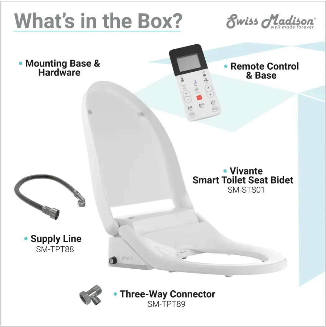 SWISS MADISON - Vivante Smart Toilet Seat Bidet - -  - Premium Bidet : Smart Toilets & Bathroom Amenities