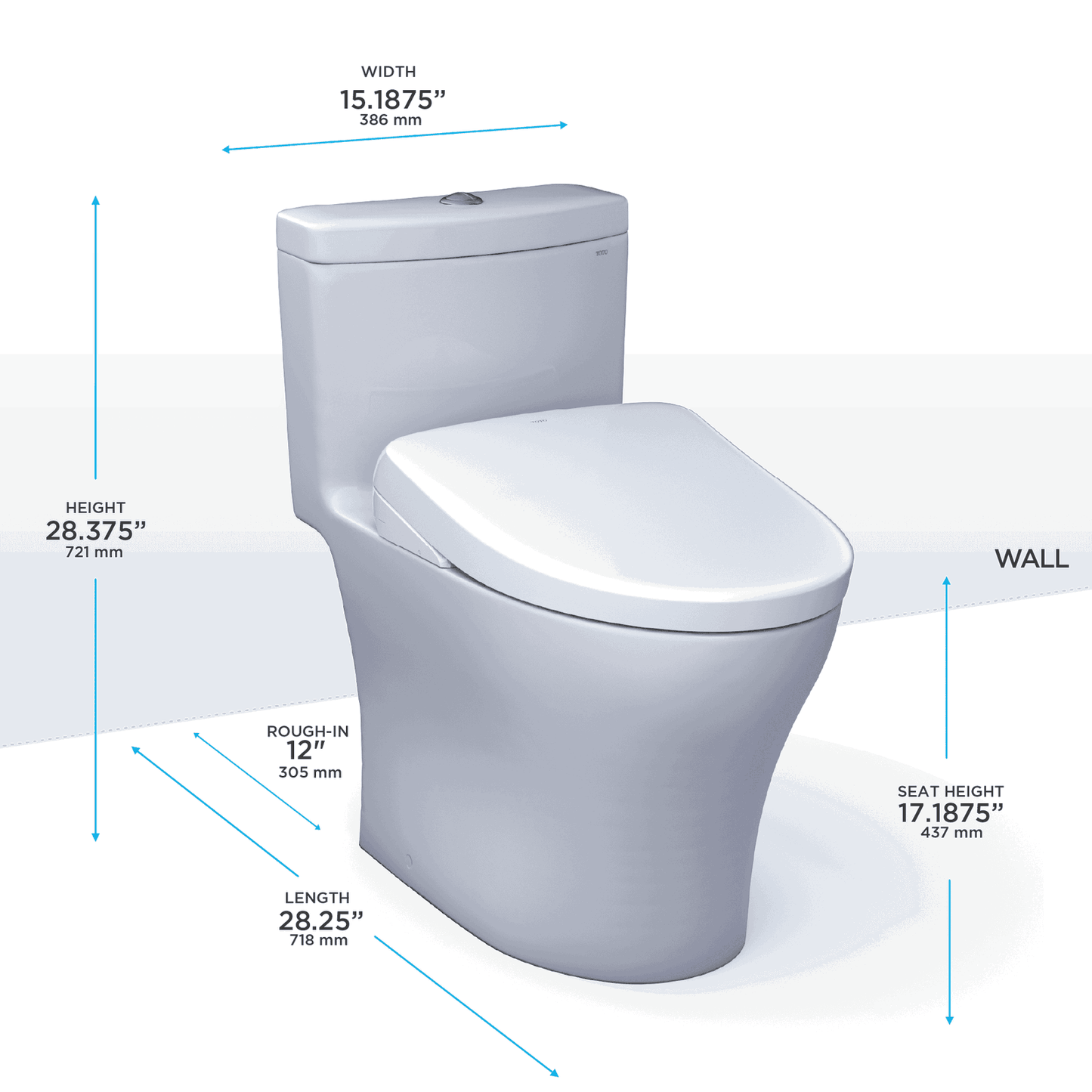 TOTO - Aquia IV - WASHLET+ S7A One-Piece Toilet - 1.28 GPF & 0.9 GPF - - - Premium Bidet : Smart Toilets & Bathroom Amenities