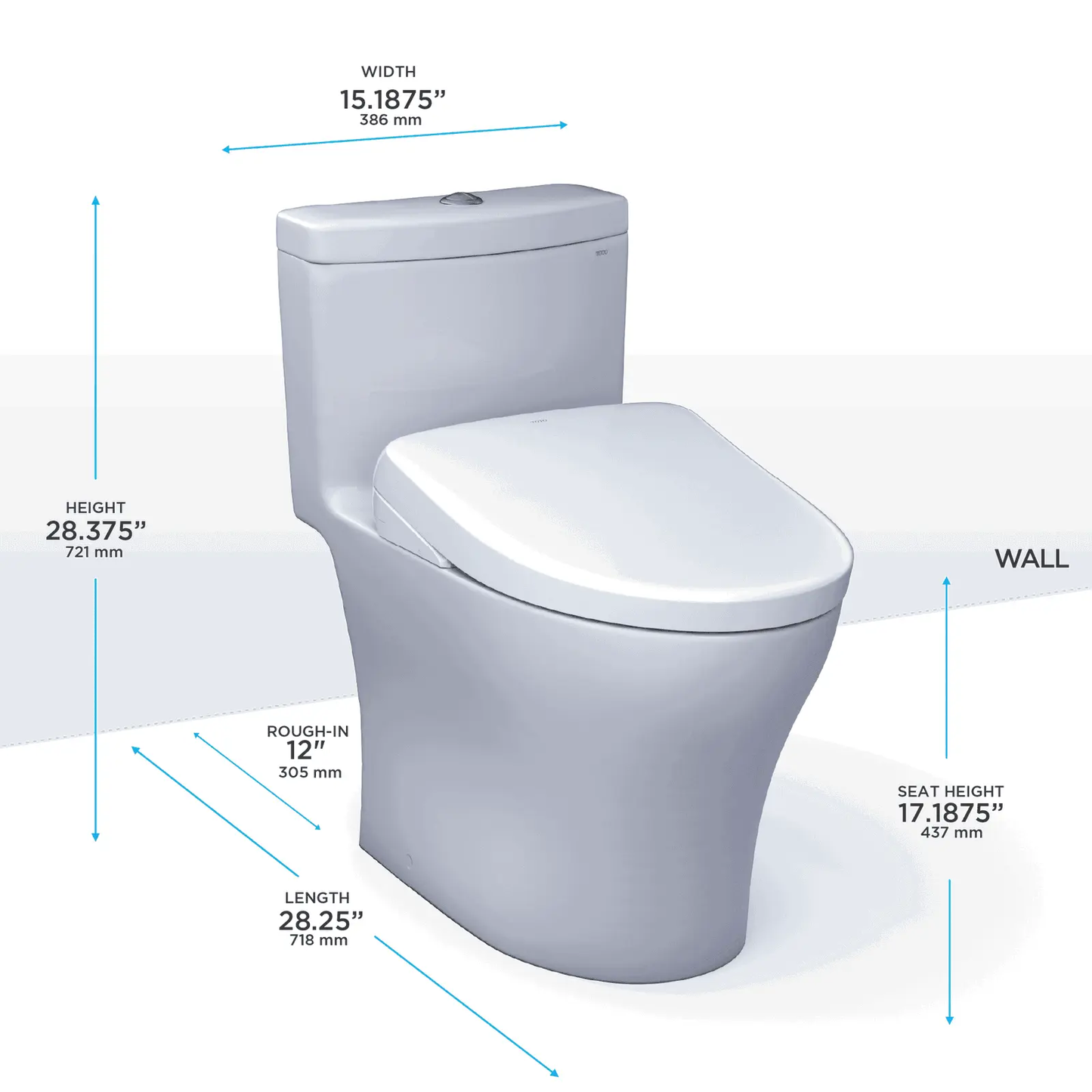 TOTO - Aquia IV - WASHLET+ S7A One-Piece Toilet - 1.28 GPF & 0.9 GPF - -  - Premium Bidet : Smart Toilets & Bathroom Amenities