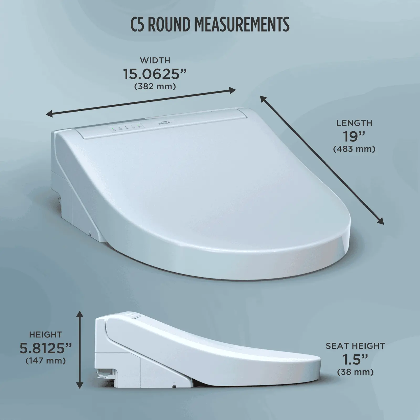 TOTO - C5 WASHLET+ TOILET SEAT - -  - Premium Bidet : Smart Toilets & Bathroom Amenities