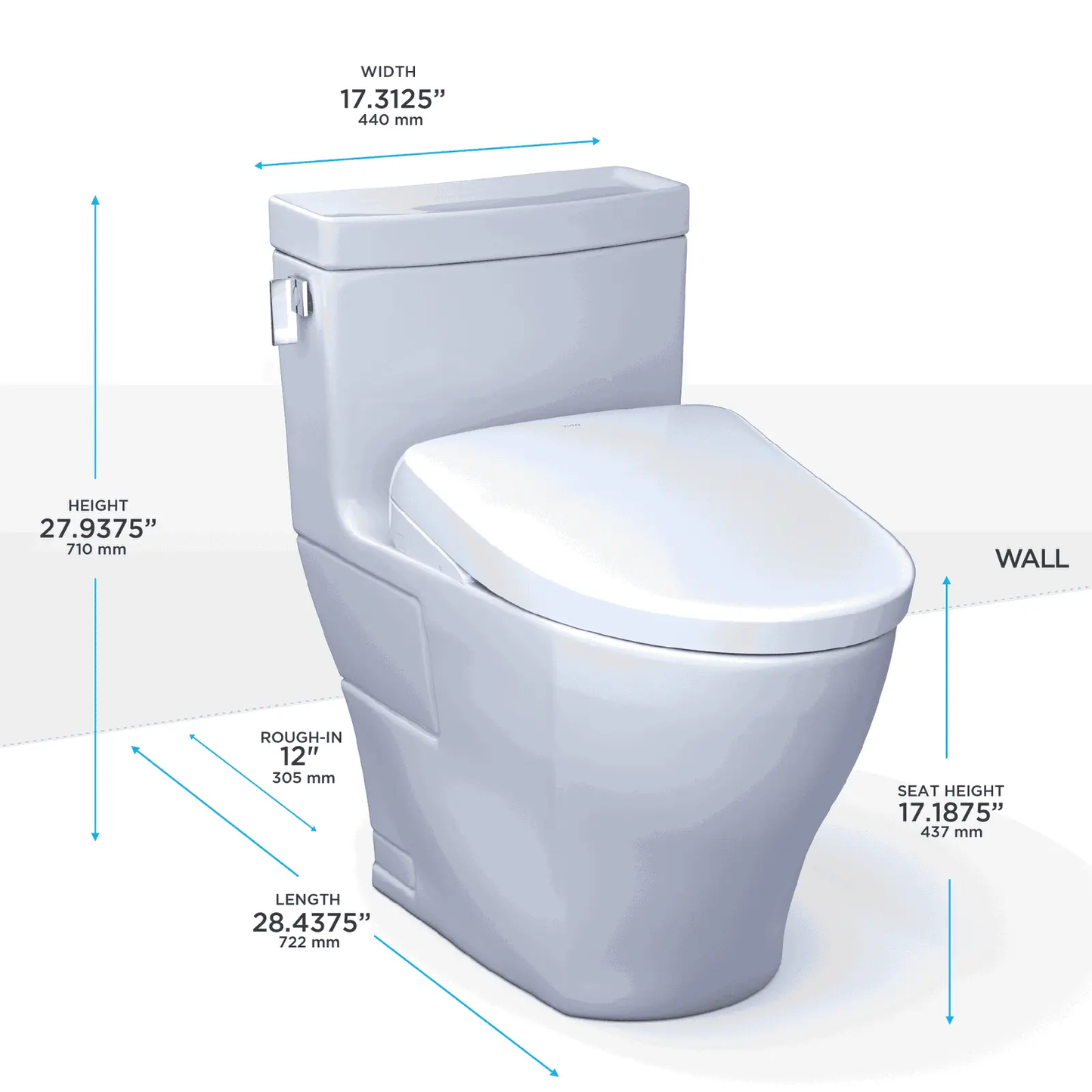 TOTO - Legato - WASHLET+ S7 One-Piece Toilet - 1.28 GPF - -  - Premium Bidet : Smart Toilets & Bathroom Amenities