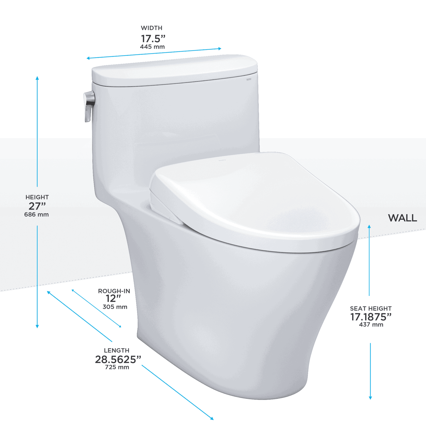 TOTO - Nexus WASHLET+ S7A One-Piece Toilet - 1.28 GPF - - - Premium Bidet : Smart Toilets & Bathroom Amenities