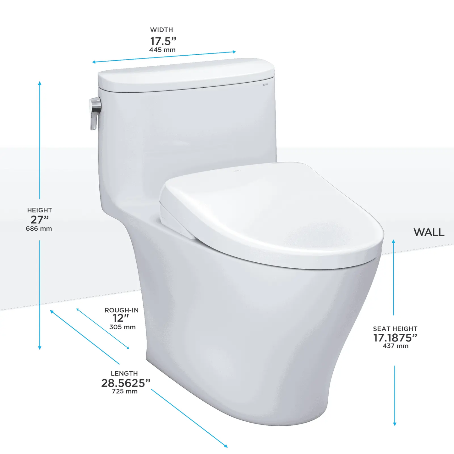 TOTO - Nexus WASHLET+ S7A One-Piece Toilet - 1.28 GPF - -  - Premium Bidet : Smart Toilets & Bathroom Amenities