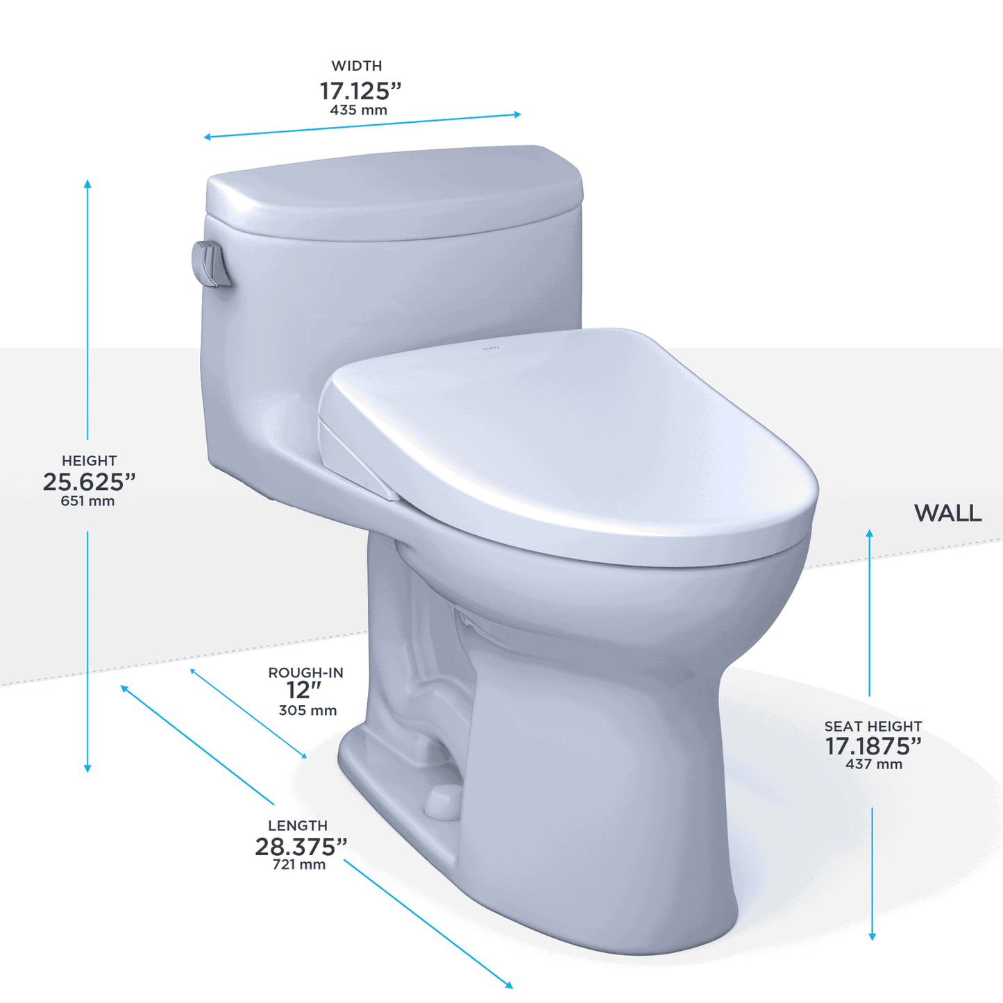 TOTO - Supreme II WASHLET+ S7A One-Piece Toilet - 1.28 GPF - - - Premium Bidet : Smart Toilets & Bathroom Amenities