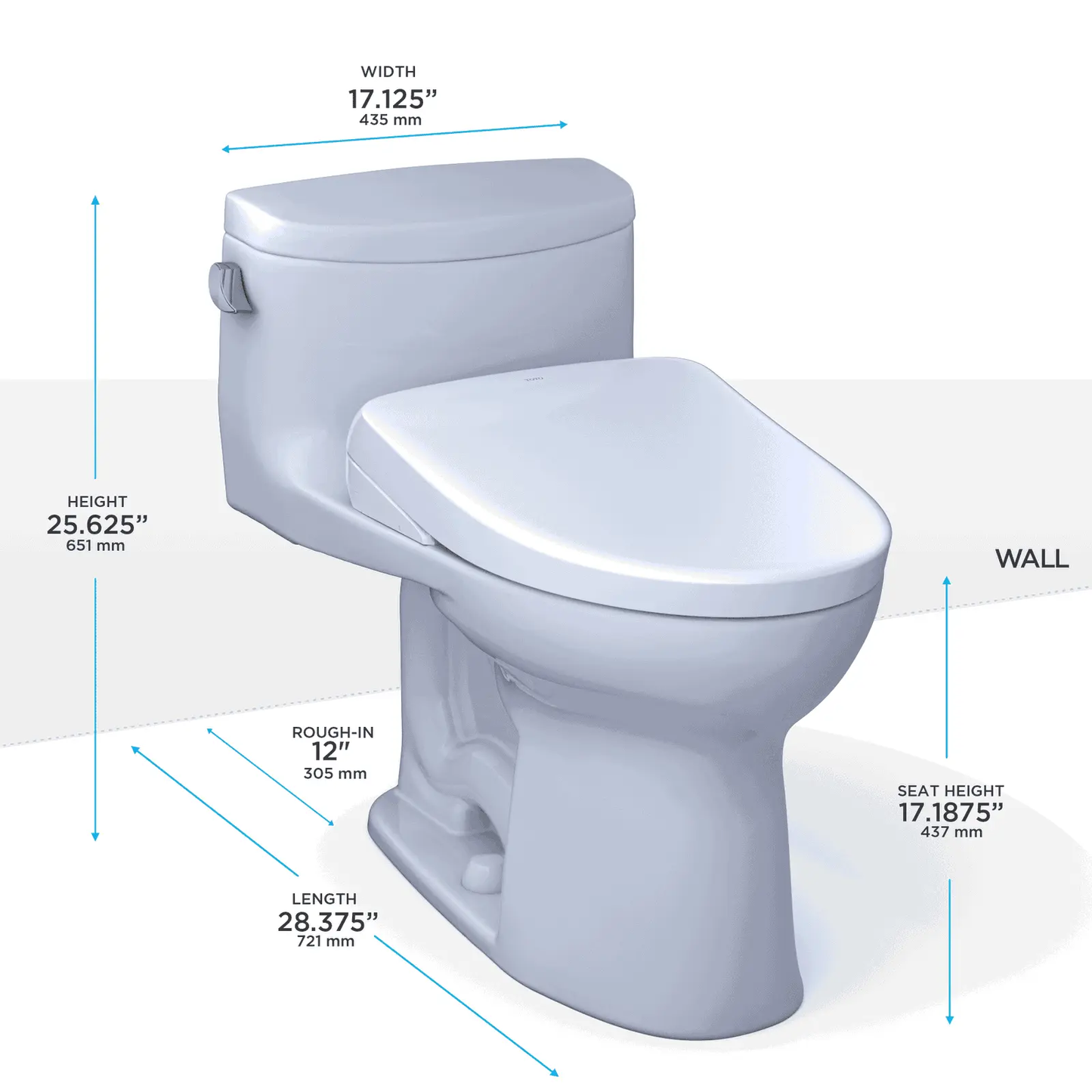 TOTO - Supreme II WASHLET+ S7A One-Piece Toilet - 1.28 GPF - -  - Premium Bidet : Smart Toilets & Bathroom Amenities