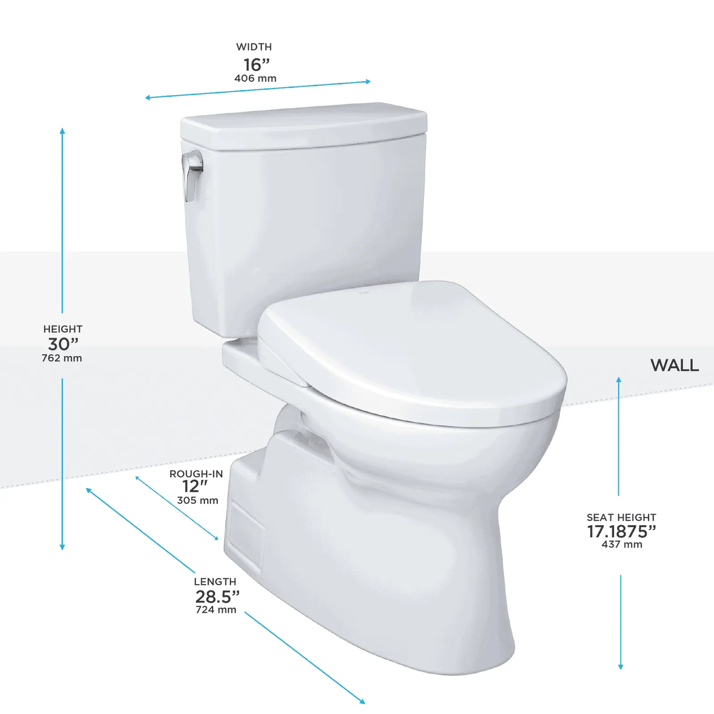 TOTO - Vespin II WASHLET+ S7A Two-Piece Toilet - 1.0 GPF - -  - Premium Bidet : Smart Toilets & Bathroom Amenities