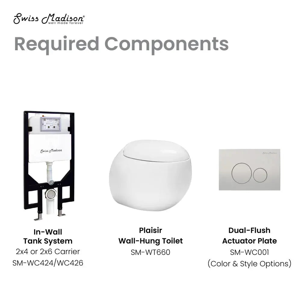 SWISS MADISON - – Plaisir Wall-Hung Elongated Toilet Bowl - Premium Bidet : Smart Toilets & Bathroom Amenities