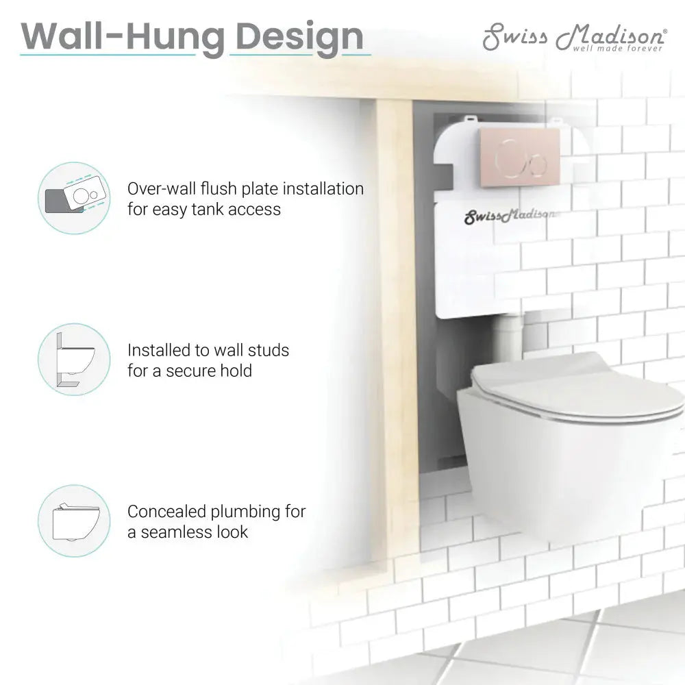 Swiss Madison - Fantome M 2x4 Concealed In-Wall Toilet Tank Carrier System (SM-WC424) - Premium Bidet : Smart Toilets & Bathroom Amenities