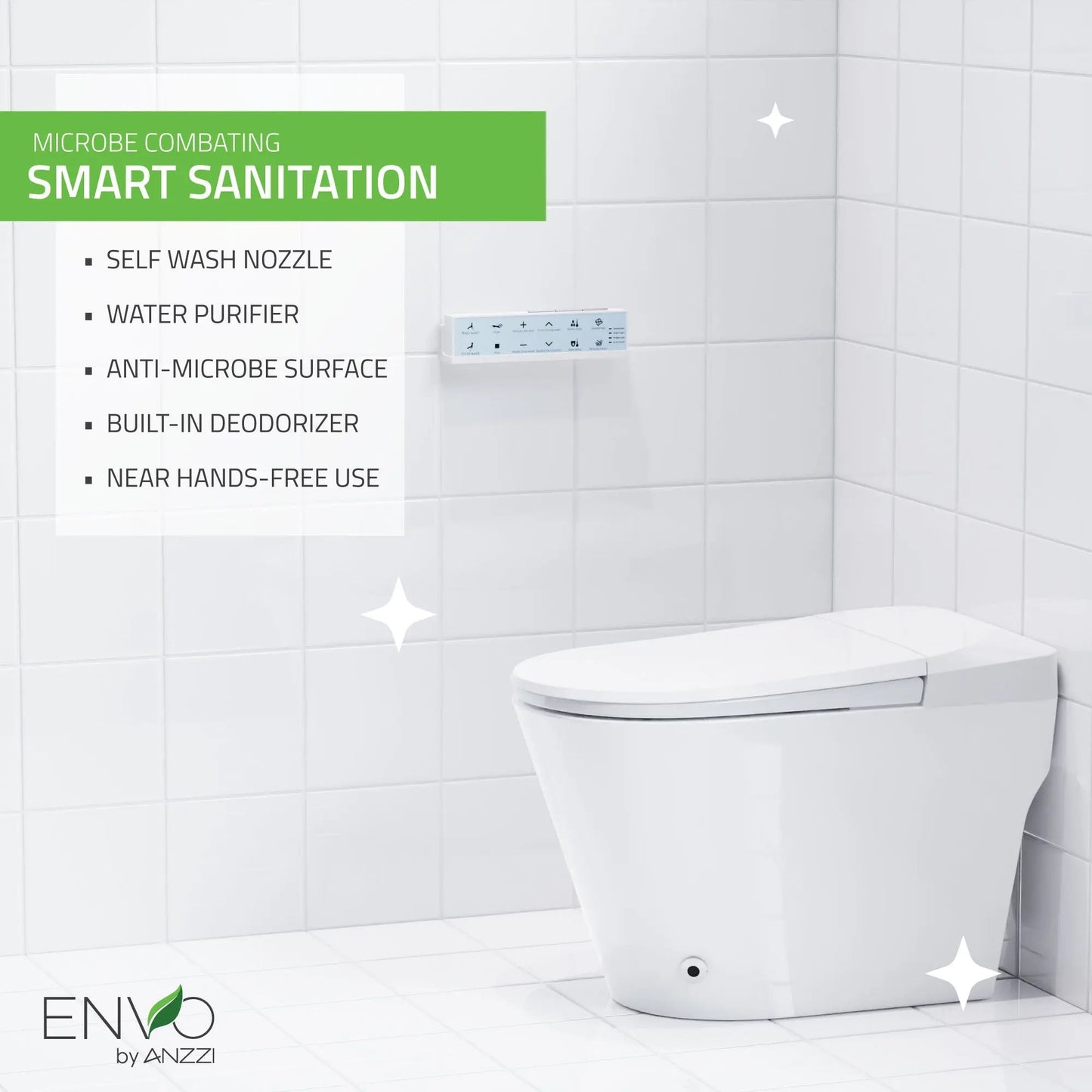 ANZZI ENVO Echo Elongated 1.28 GPF Smart Bidet Toilet in Matte Black - Premium Bidet : Smart Toilets & Bathroom Amenities