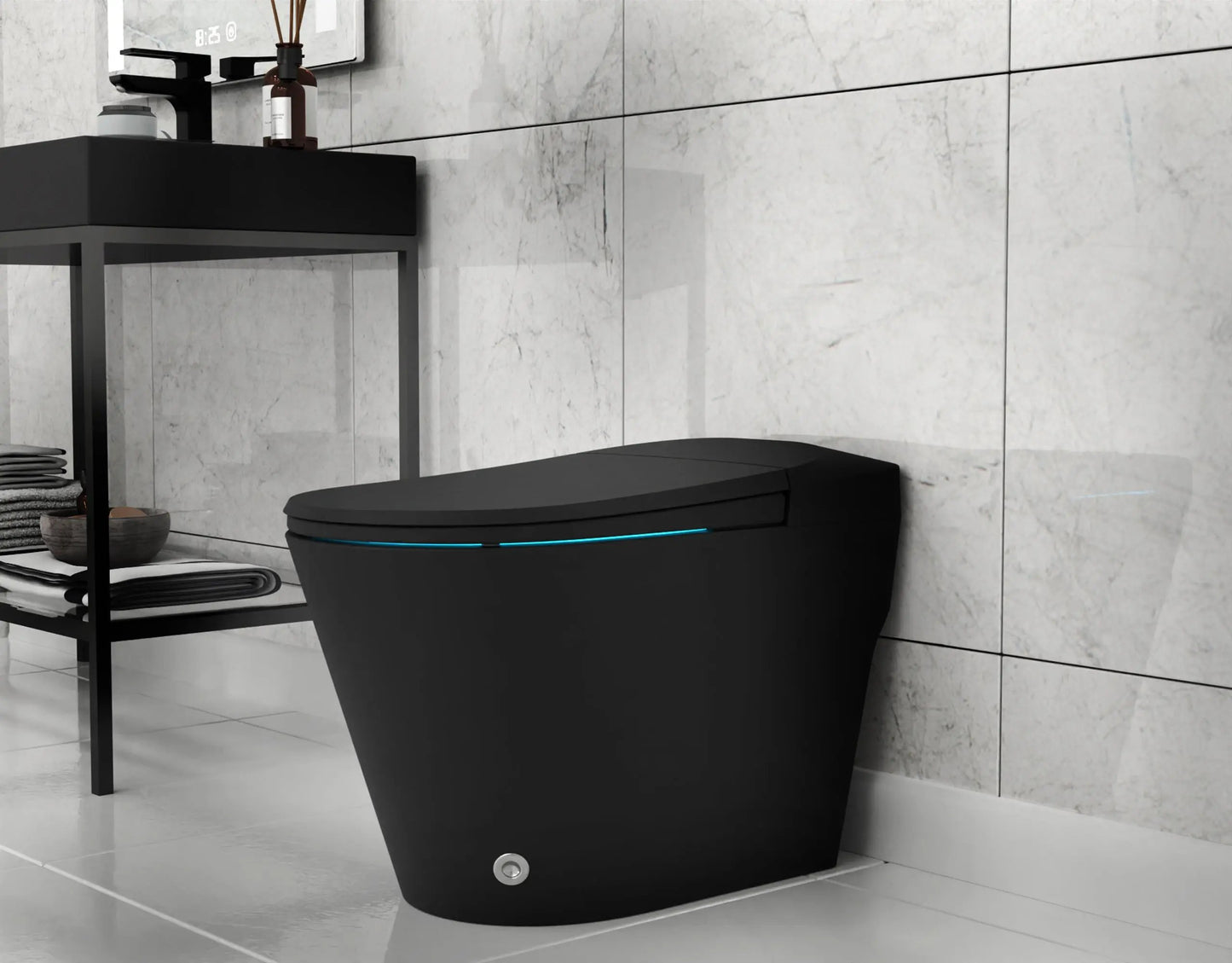 ANZZI ENVO Echo Elongated 1.28 GPF Smart Bidet Toilet in Matte Black - Premium Bidet : Smart Toilets & Bathroom Amenities