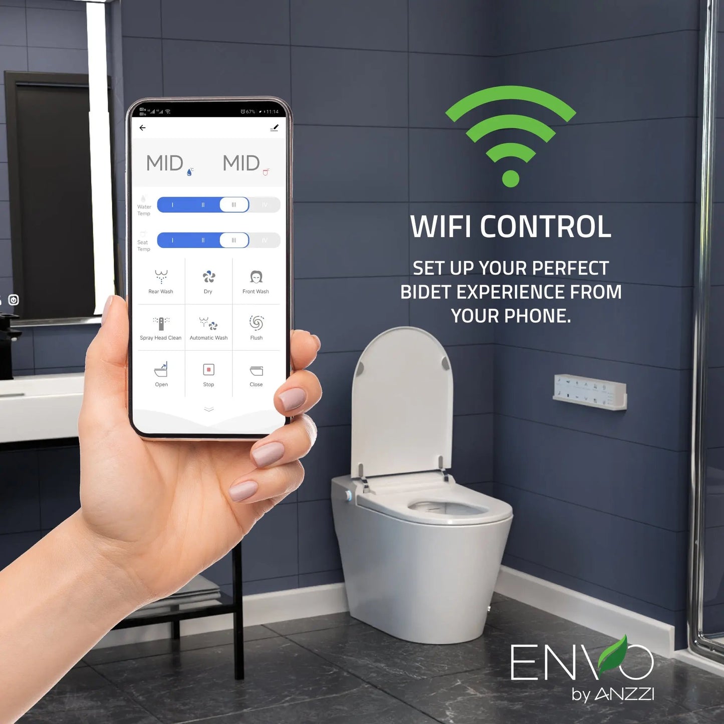 ANZZI ENVO Echo Elongated Smart Bidet Toilet - Premium Bidet : Smart Toilets & Bathroom Amenities