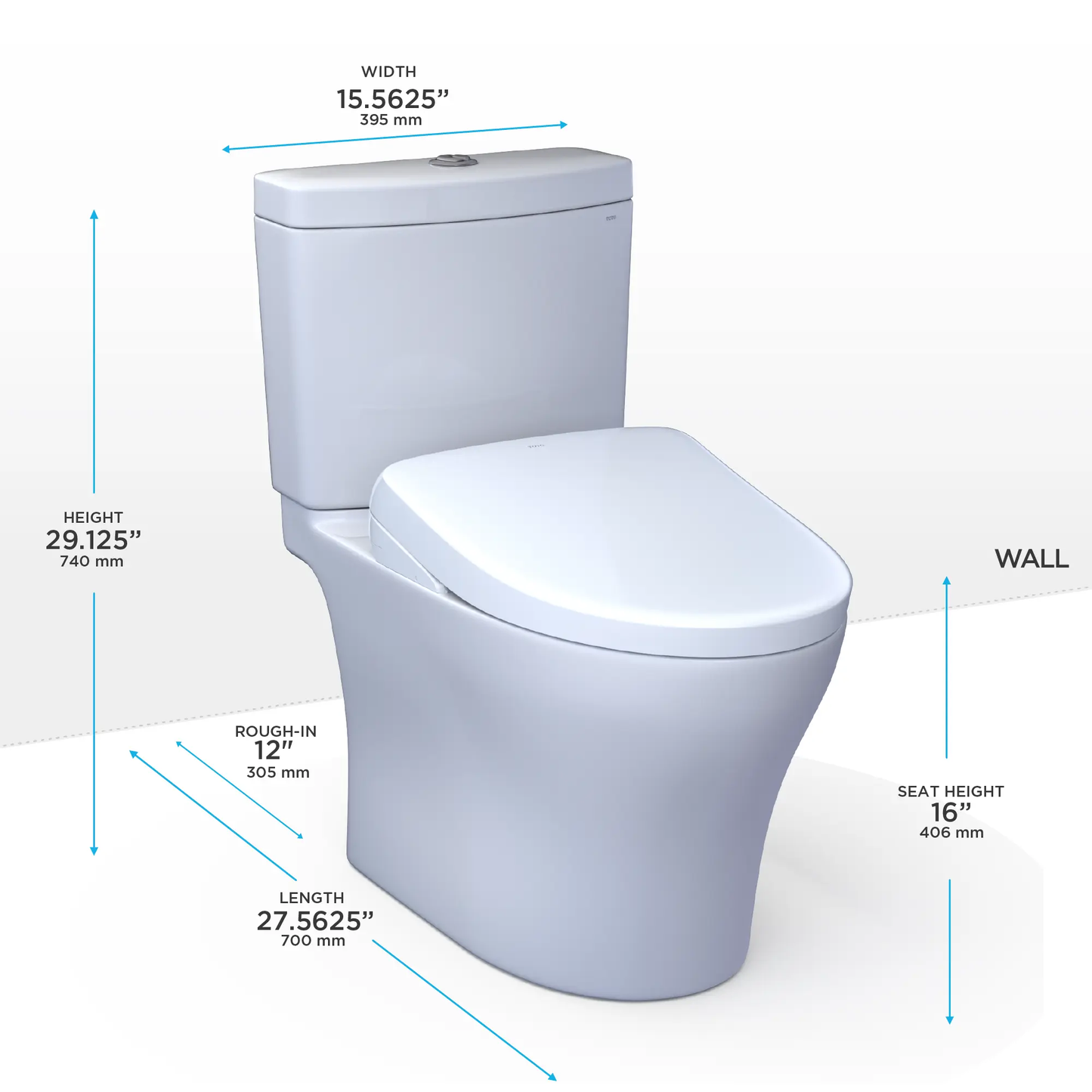 TOTO - Aquia IV - WASHLET+ S7A Two-Piece Toilet - 1.28 GPF & 0.9 GPF - Premium Bidet : Smart Toilets & Bathroom Amenities