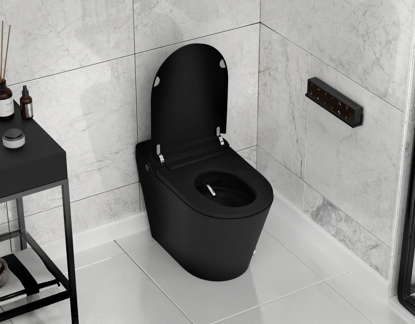 ANZZI ENVO Echo Elongated 1.28 GPF Smart Bidet Toilet in Matte Black - Premium Bidet : Smart Toilets & Bathroom Amenities