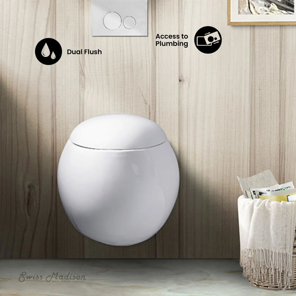 Swiss Madison – Plaisir Wall-Hung Elongated Toilet Bowl (SM-WT660)