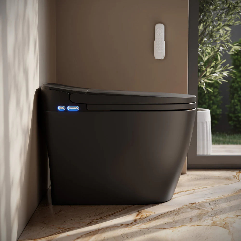 Avancer One Piece Smart Toilet 1.28 GPF in Glossy White with Heated Bidet, Air Drying, Night Light, Foot Sensor