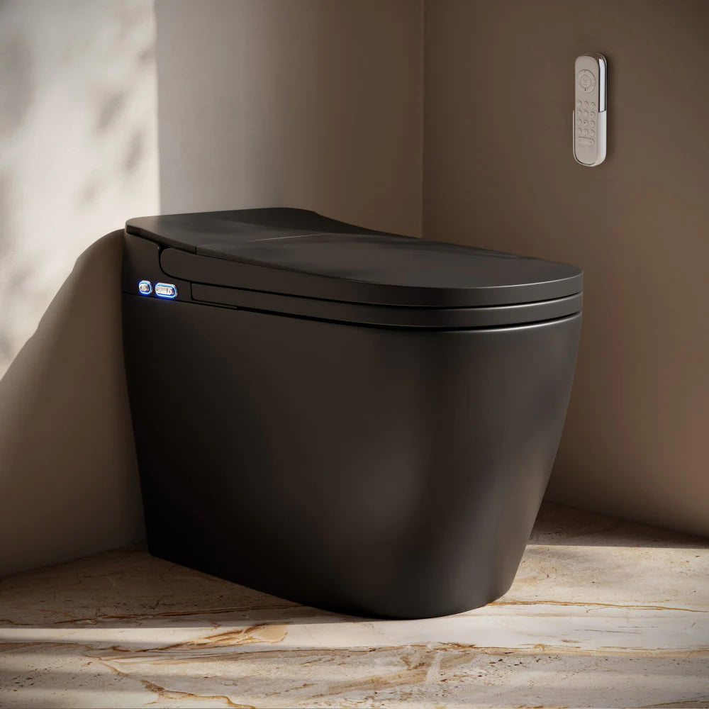Avancer One Piece Smart Toilet 1.28 GPF in Glossy White with Heated Bidet, Air Drying, Night Light, Foot Sensor