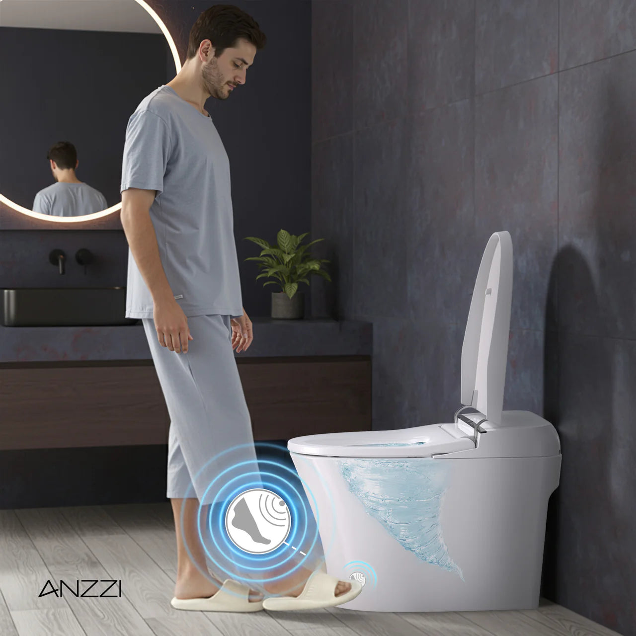 ENVO Juno Smart Toilet & Bidet – Elongated 1.28 GPF, White, Foot Sensor, Remote - TL-ST823WH