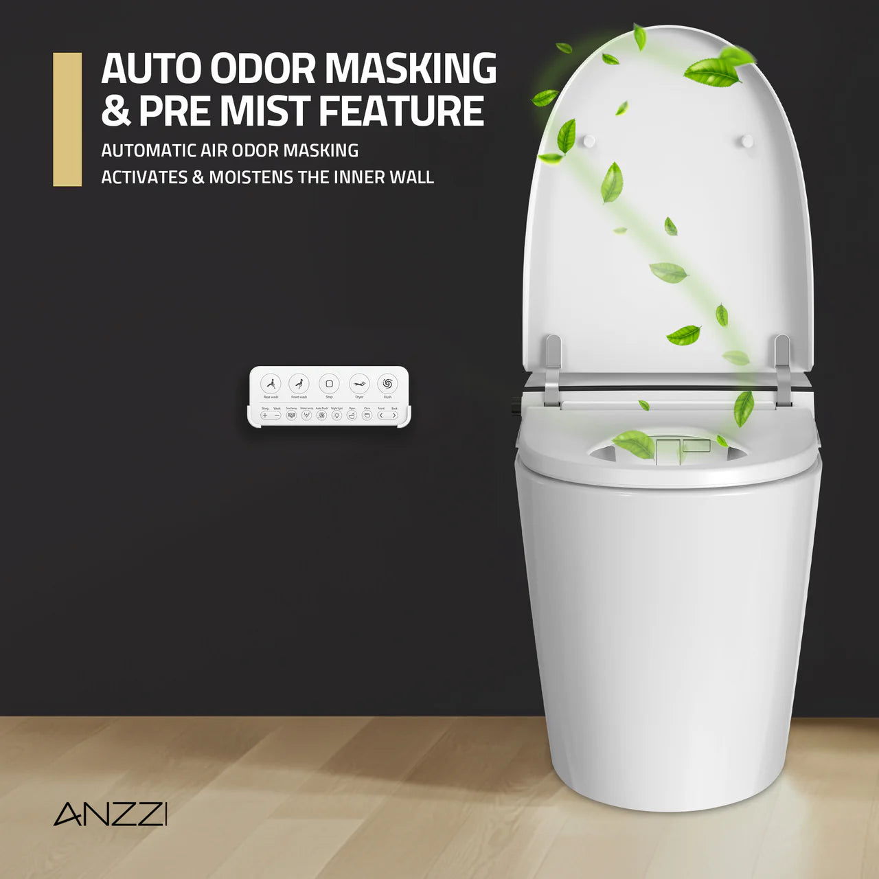 ENVO Juno Smart Toilet & Bidet – Elongated 1.28 GPF, White, Foot Sensor, Remote - TL-ST823WH