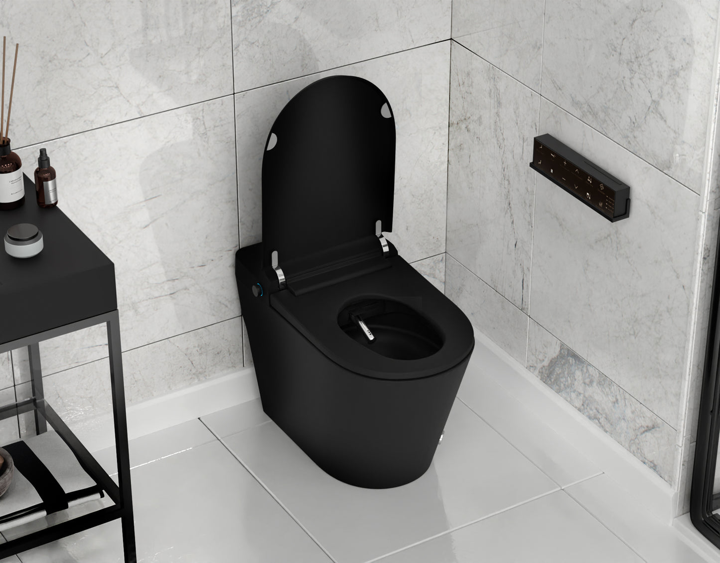 ANZZI ENVO Echo Elongated 1.28 GPF Smart Bidet Toilet in Matte Black